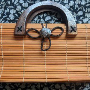Handmade Bamboo Wooden Handbag Tote Wallet Purse
